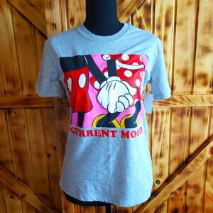 Disney Women's Gray Mickey & Minnie Mouse Tee NWT